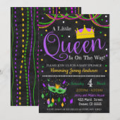 Baby shower Mardi Gras Girl Kaart (Voorkant / Achterkant)