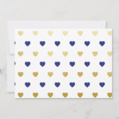 baby shower marine Blue Anchor Gold Heart Invite Kaart (Achterkant)