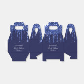 Baby shower marineblauw glitter drift bedankt bedankdoosjes (Uitgevouwen)