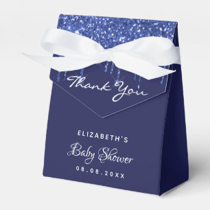 Baby shower marineblauw wit glitter bedankt bedankdoosjes