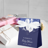 Baby shower marineblauwe witte ballonnen dank u bedankdoosjes