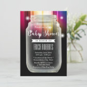 Baby shower Mason Jar Elegant Aurora Borealis Kaart (Staand voorkant)