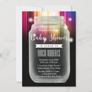 Baby shower Mason Jar Elegant Aurora Borealis Kaart