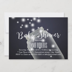 Baby shower Mason Jar & Fireflies Summer Naight Kaart