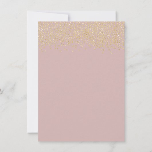 Baby shower Mason Jar Gold Confetti Dusty Pink Kaart (Achterkant)