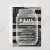 Baby shower Mason Jar Rustic Burlap Stripes Kaart (Voorkant)