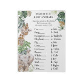 Baby shower Match Game Oerwoud Safari Animals Notitieblok (Linkerzijde)