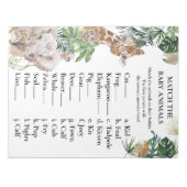 Baby shower Match Game Oerwoud Safari Animals Notitieblok (Voorkant)