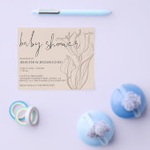 Baby shower Matig Blush Roze party Floral Invite Flyer (Enkel)