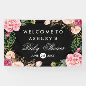 Baby shower Matig Romantisch Roos Spandoek (Horizontaal)