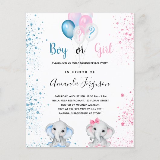 Baby shower meisje (Voorkant)