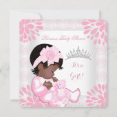 Baby shower Meisje Baby Peach roze Beer Kaart (Voorkant)