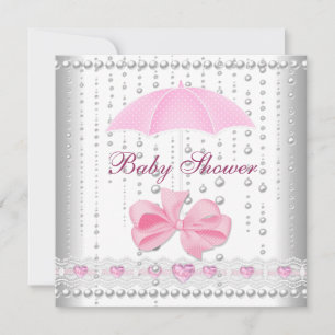 Baby shower Meisje Baby Roze baarmoeder Pearl Whit Kaart