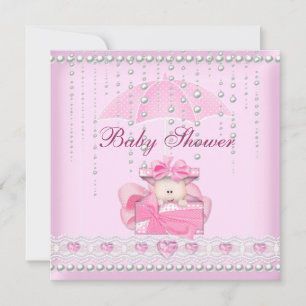 Baby shower Meisje Baby Roze baarmoeder Pearl Whit Kaart