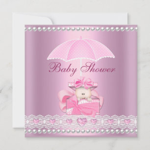Baby shower Meisje Baby Roze baarmoeder Pearl Whit Kaart