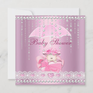 Baby shower Meisje Baby Roze baarmoeder Pearl Whit Kaart