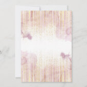 Baby shower Meisje Bloemen Roze Goud Glitter Kaart (Achterkant)