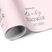 Baby shower meisje blush roze cadeaupapier (Rol Hoek)