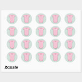 Baby shower Meisje Bodysuit Ronde Sticker (Vel)