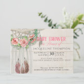 Baby shower Meisje BOHO Dream Catcher Shiplap Wood Kaart (Staand voorkant)