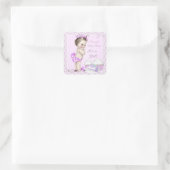  Baby shower Meisje  Cupcakes Vierkante Sticker (Tas)