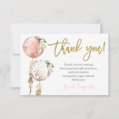 Baby shower Meisje dank u Notitiekaartje (Voorkant)