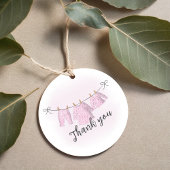 Baby shower Meisje Dank u Waterverf Roze Custom Bedankjes Labels