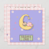 Baby shower meisje decoratief ontwerp kaart (Voorkant / Achterkant)