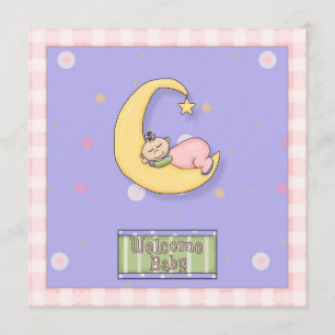 Baby shower meisje decoratief ontwerp kaart
