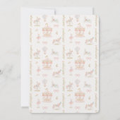 Baby Shower Meisje Draaimolen Sprookje Strikken Ro Kaart (Achterkant)