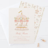 Baby Shower Meisje Draaimolen Sprookje Strikken Ro Kaart