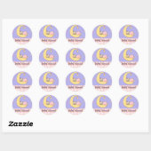 Baby shower-Meisje: Envelopzegels uitnodiging Ronde Sticker (Vel)