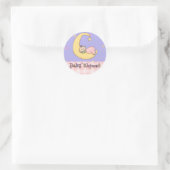 Baby shower-Meisje: Envelopzegels uitnodiging Ronde Sticker (Tas)