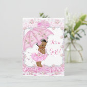  Baby shower meisje Floral Roze Etnische Kaart (Staand voorkant)