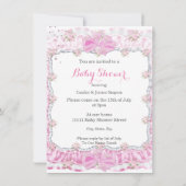  Baby shower meisje Floral Roze Etnische Kaart (Achterkant)