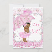  Baby shower meisje Floral Roze Etnische Kaart (Voorkant)