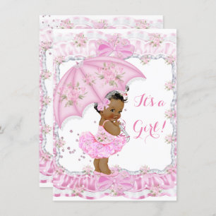 Baby shower meisje Floral Roze Etnische Kaart