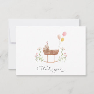 Baby shower meisje Genderneutraal Hartelijk dank Bedankkaart