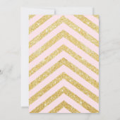 Baby shower MEISJE, gouden chevron, wit & goud_Ebo Kaart (Achterkant)