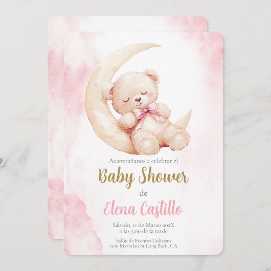 Baby shower meisje in het Spaans Kaart