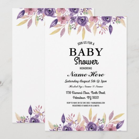 Baby shower Meisje Jongen Geslacht Onthullen Bloem Kaart (Voorkant / Achterkant)