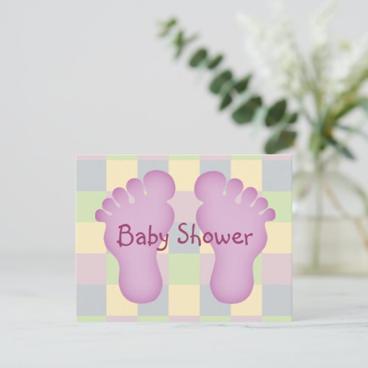 baby shower meisje kaart (Staand voorkant)