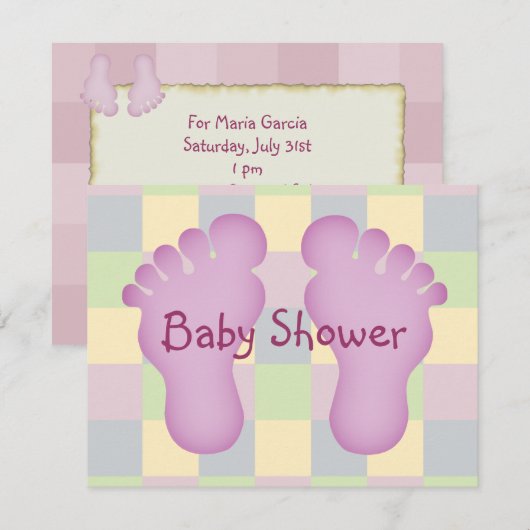 baby shower meisje kaart (Voorkant / Achterkant)