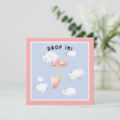 Baby Shower Meisje Kaart (Staand voorkant)