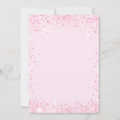 Baby shower meisje knipper roze glitter sparren kaart (Achterkant)