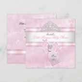  Baby shower meisje Little Princess Damask 3 Kaart (Voorkant / Achterkant)