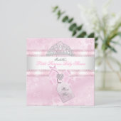  Baby shower meisje Little Princess Damask 3 Kaart (Staand voorkant)