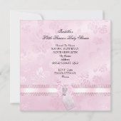  Baby shower meisje Little Princess Damask 3 Kaart (Achterkant)