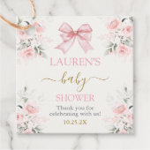 Baby shower Meisje met boog Bedankjes Labels (Voorkant)