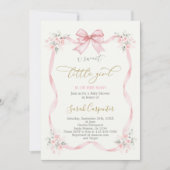 Baby shower Meisje met boog Kaart (Voorkant)